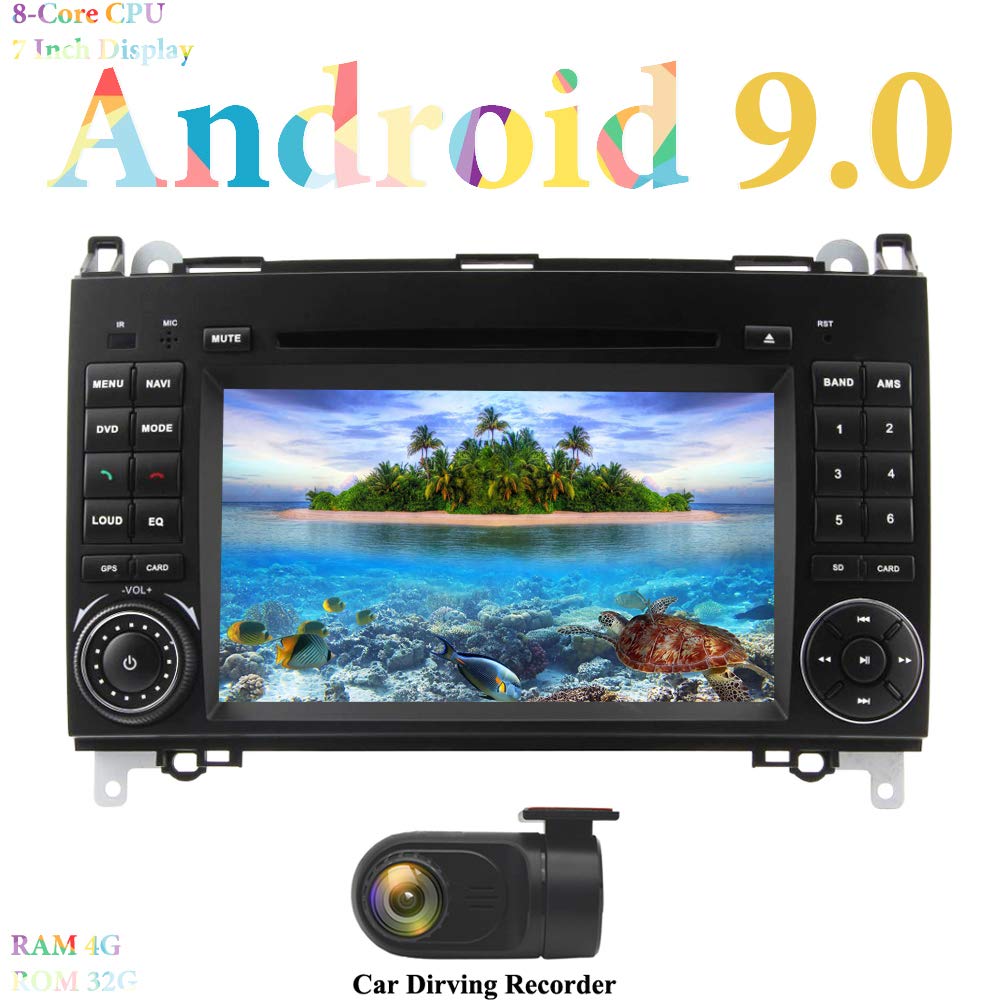 XISEDO Android 9.0 Car Stereo 7 Inch in Dash Car Radio Octa-Core RAM 4G ROM 32G Head Unit with DVD Player for Mercedes-Benz A-W169, B-W245,Viano,Vito,Sprinter (with DVR)