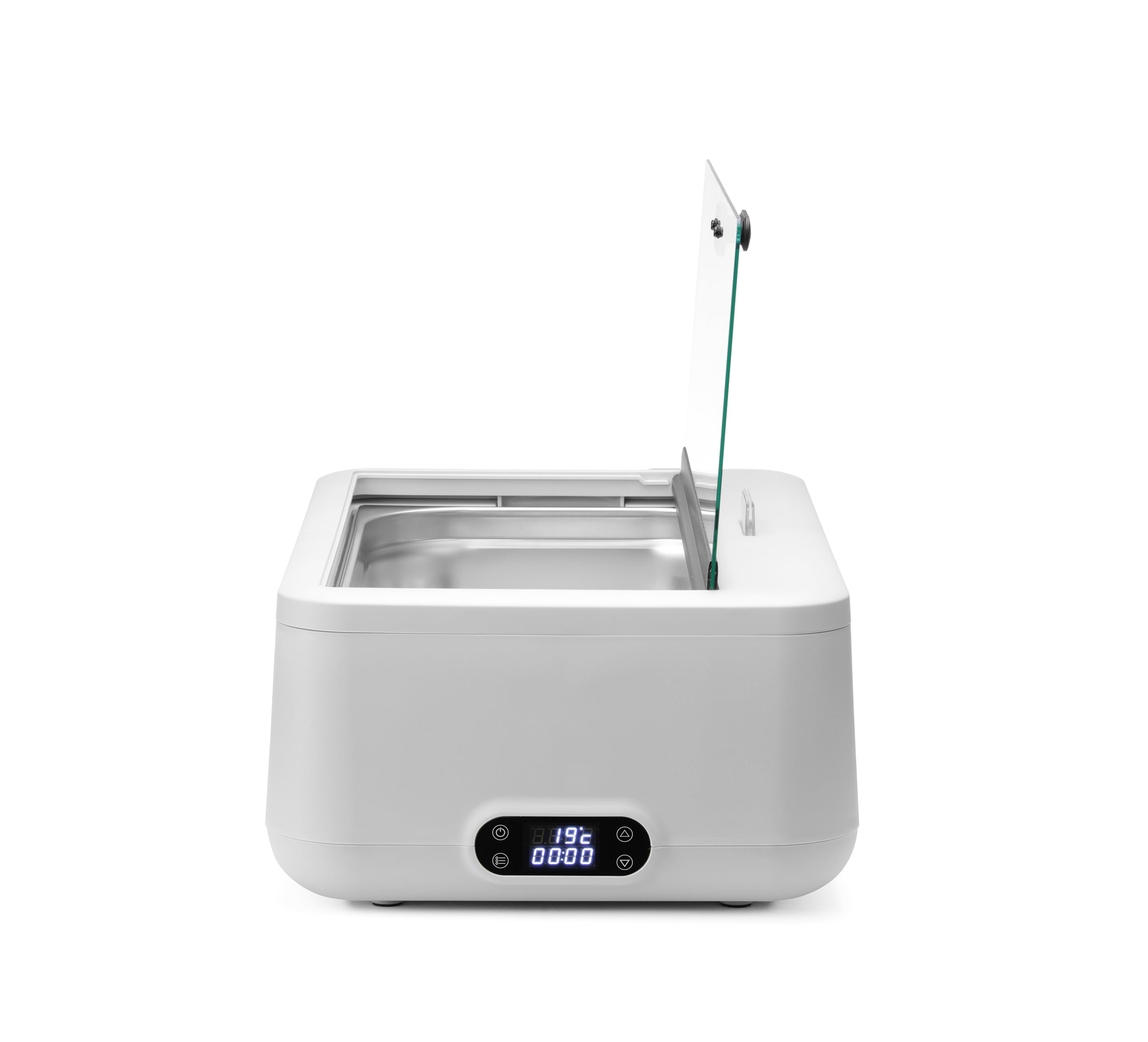 HENDI Chafing dish elettrico UNIQ per buffet, GN 1/1, 12,5L, 35-85°C, 220-240V, 700W, 607x402x(H)245mm, alluminio, acciaio inox, PP, vetro temperato, bianco