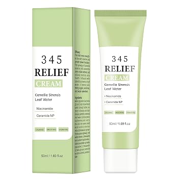 IREV 345 Relief Cream, Face Moisturizer For Soothing And Blemish Care With Vitamin C, Ceramidenp, Face Cream Skin Care For All Skin Types