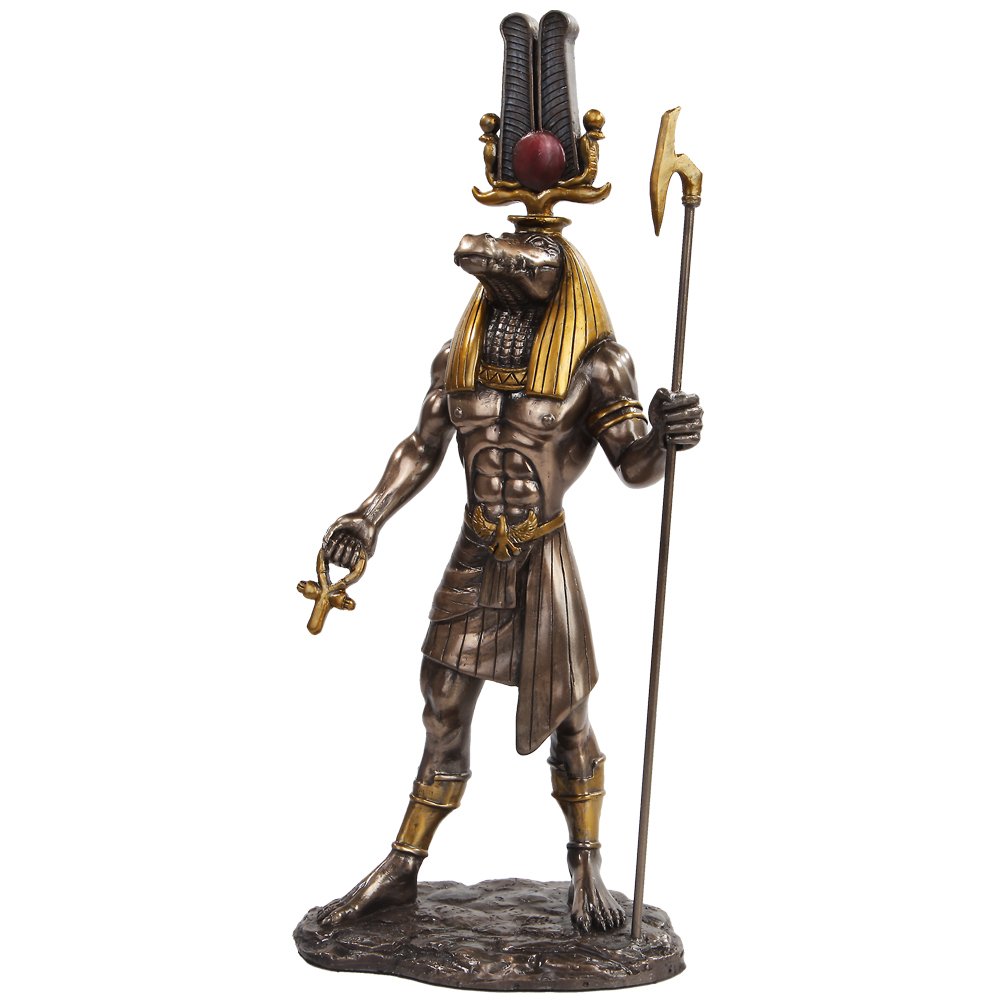 Pacific Giftware Bronze 11 Inch Egyptian Sobek Mythological God Finish Statue Figurine