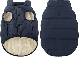 ASENKU Dog Winter Coat - Waterproof Windproof Dog Jacket, Warm Snowproof Doggie Puffer Vest for Cold Weather, Lightweight Snow Coats for Small Medium Large Dogs(M, Blue)