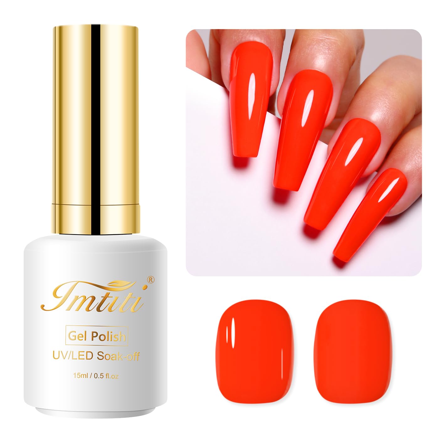 Esmalte de uñas gel neón naranja rojo 15ML