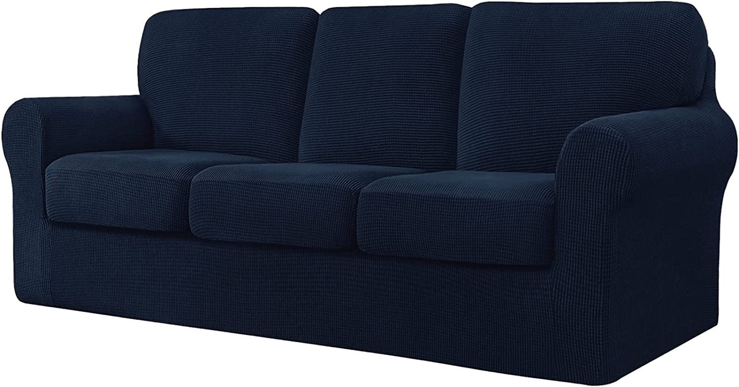 Housse de canapé extensible bleu marine idéale pour enfants et salons