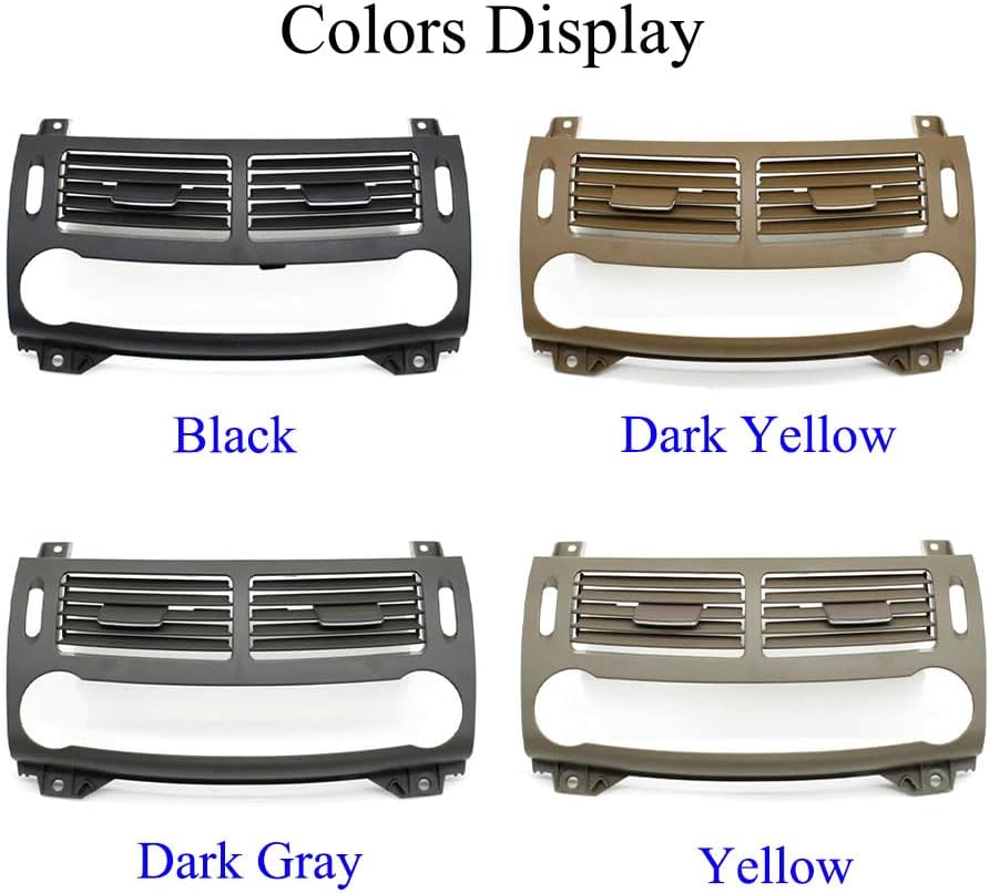 Center Console Air Vent Outlet Cover, Dashboard Air Conditioning AC Grille Frame Panel Trim Replacement For Mercedes Benz E Class W211 E200 E230 E260 E280 E300 2003-2008 (Yellow)