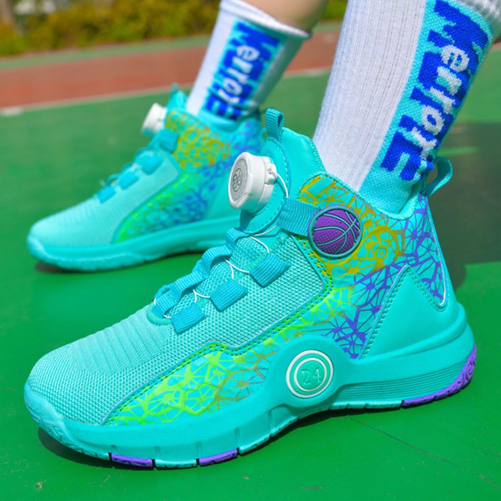 Hixingo Enfant Chaussure de Basketball, Garçon Sneakers Baskets Enfant Filles Automne et Hiver Graffiti Mode Baskets de Basket-Bal pour Chaussures de Sport pour Mixte Jeunes Tailles 31-40 EU