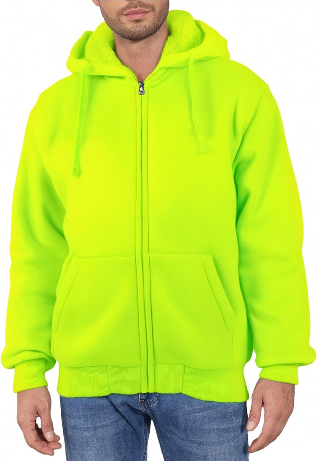 Ymosrh Men's Hoodies, Long Sleeve Zip Up Fleece Lined Hoodie Fall Winter Warm Hooded Sweatshirts Pullover, M-3XL