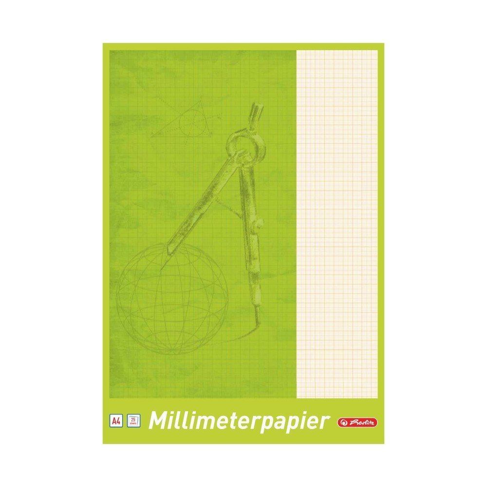 Herlitz 690404 Millimeterblock A4, 25 Blatt (10er Pack)