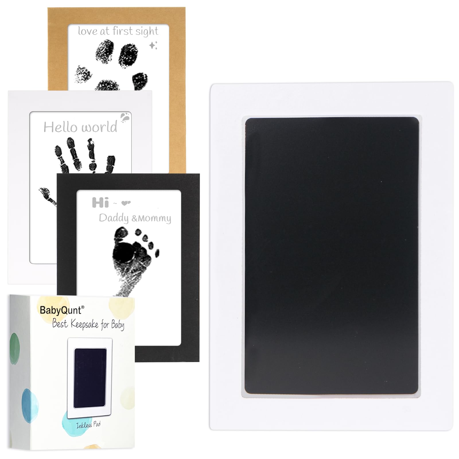 Kit de huellas de manos y pies de bebé sin tinta, kit de almohadilla de tinta de tacto limpio, sello de mano infantil seguro sin ensuciar, 1 paquete de almohadillas de impresión sin tinta