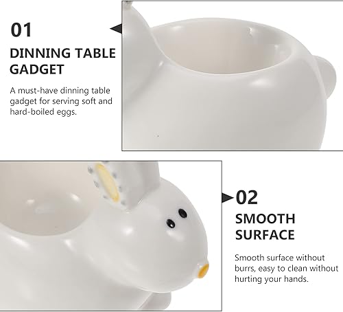 Miniatura 6 de Zerodeko 1 bandeja de cerámica para el desayuno y el brunch de ensalada, decoración de conejo, bandeja de base de cerámica, soportes de decoración