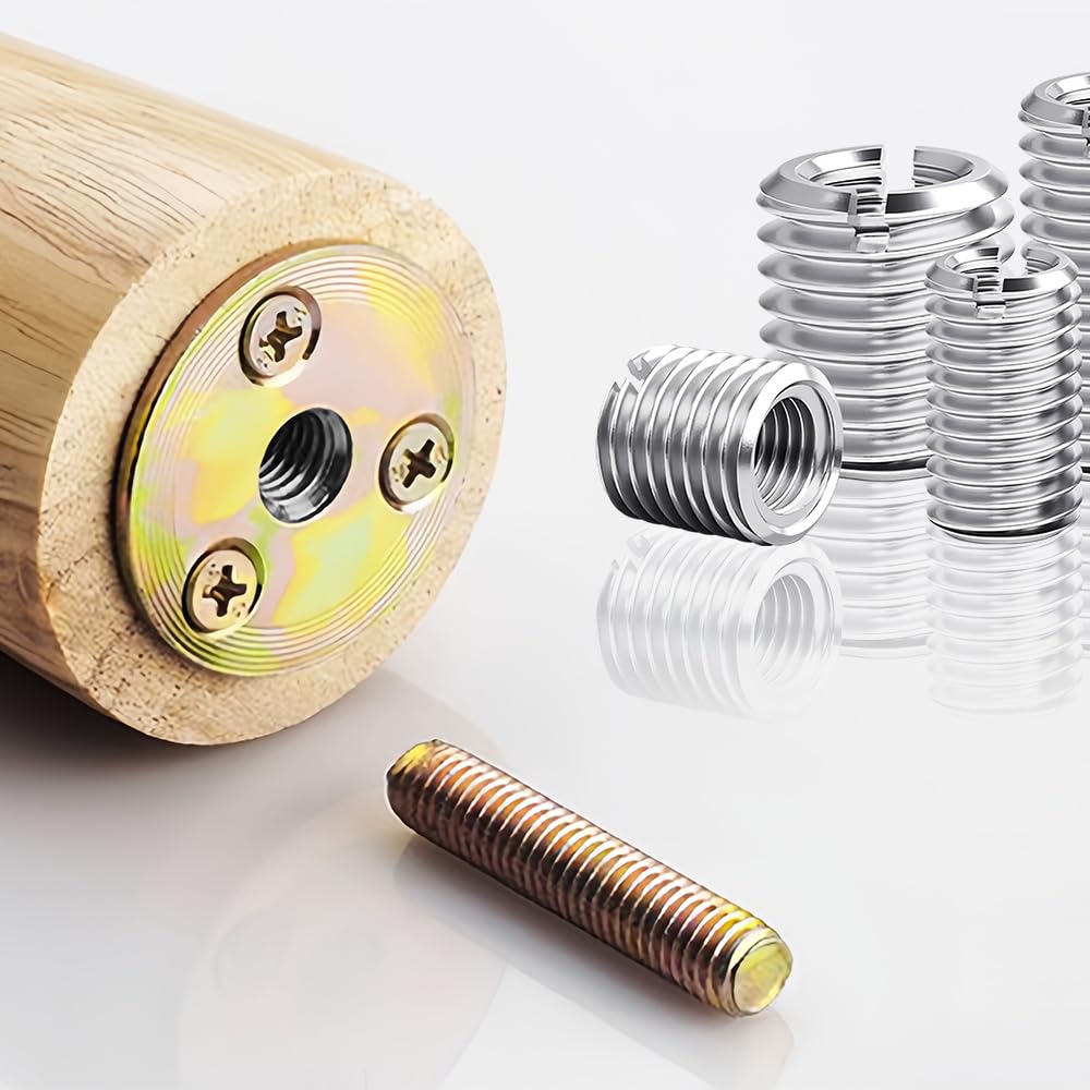 Inserto filettato M8 su M5 x 10mm, 24 pezzi adattatore filettato m8 m5, manicotto filettato in acciaio inossidabile, adattatore per collegamenti a vite, manicotto di riduzione da m8 a m5