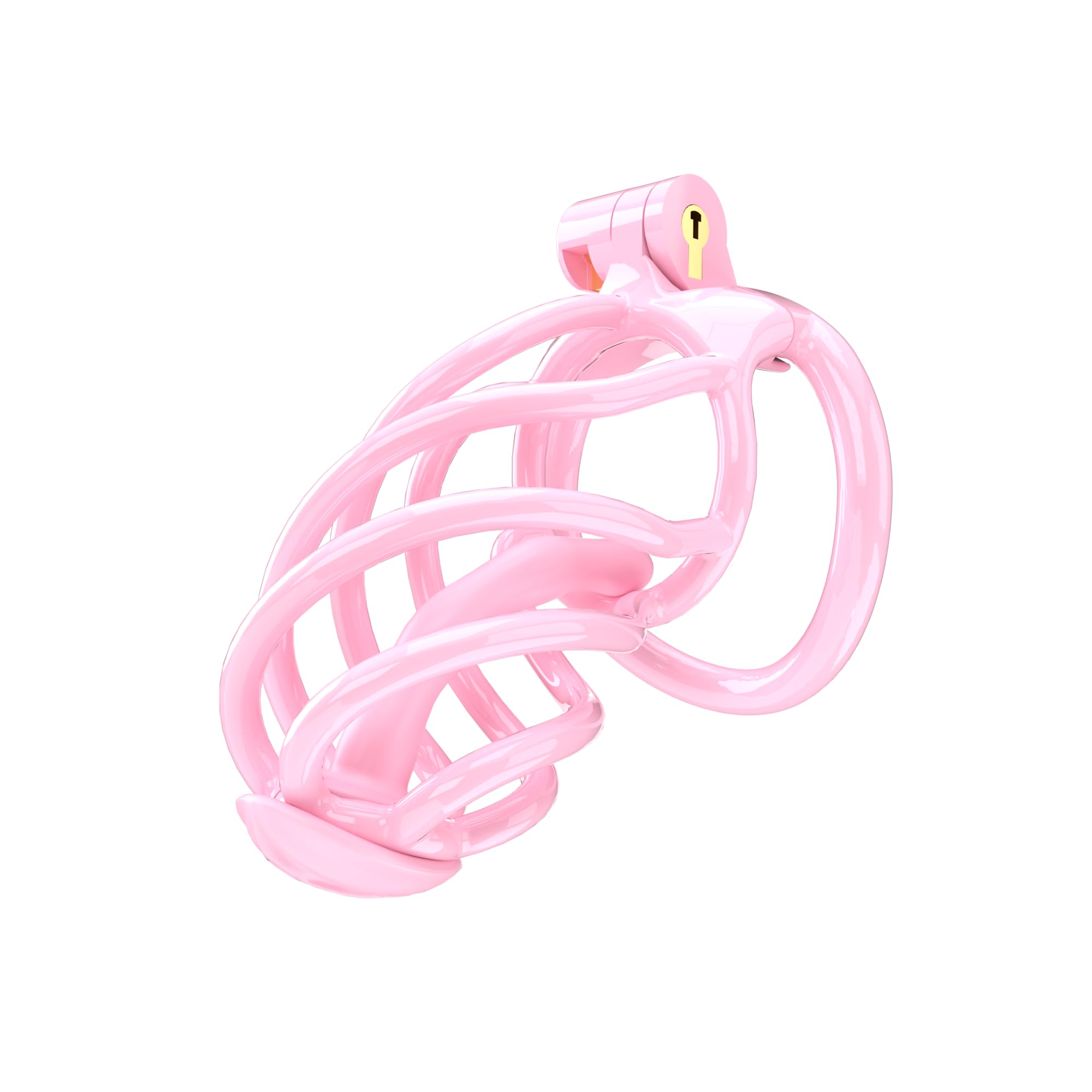 Spiral Chastity Device Yithuet Cobra 6 Resin Cock Cage, Pink: Medium Medium Pink