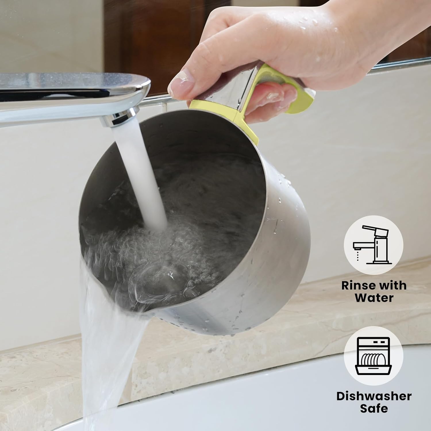 Stainless Steel Milk Frother and Steamer, 12oz Electric Milk Warmer & Foam Maker, 3in1 Hot Cold Frothing, Warm Thick Foam for Macchiatos, BPA Free