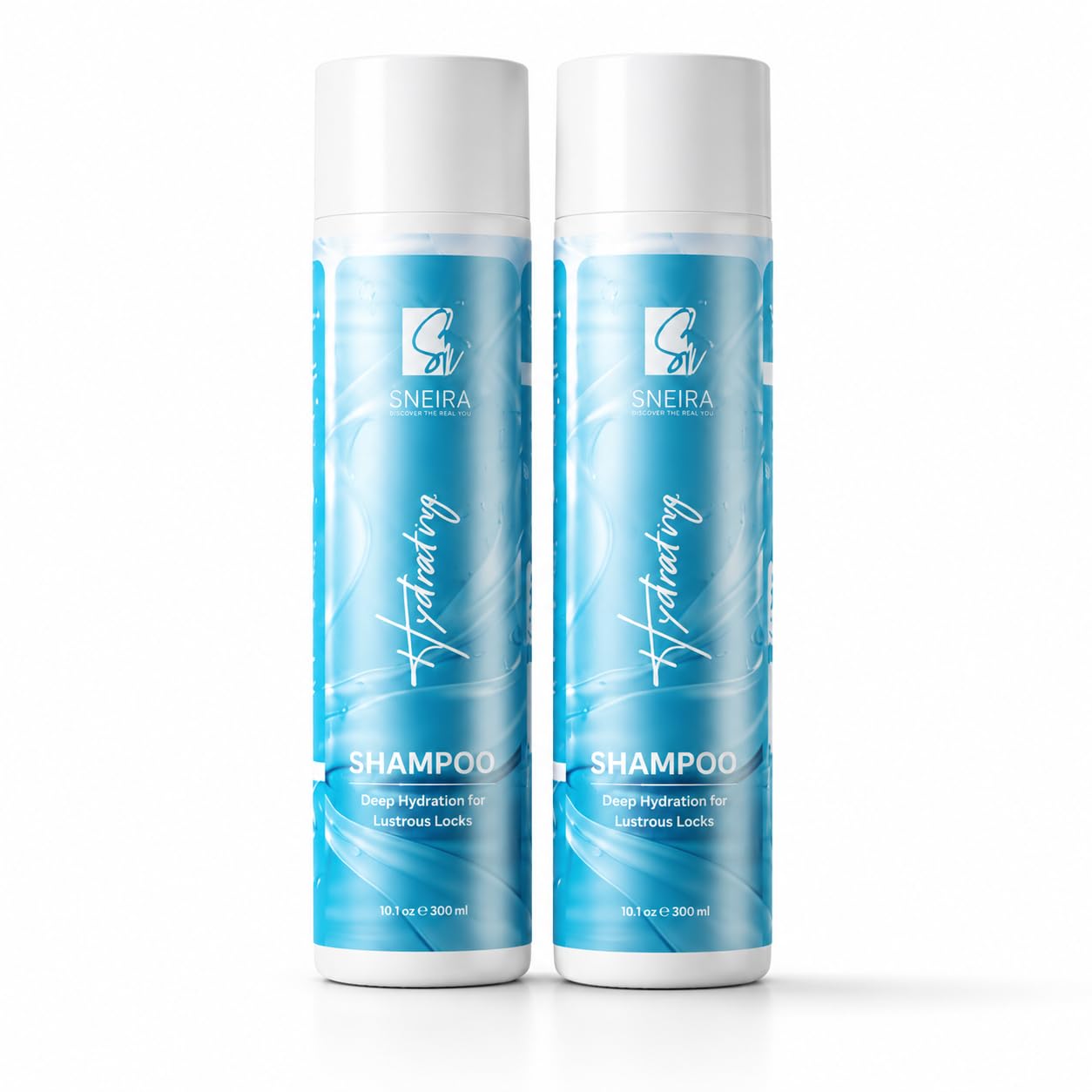 SNEIRA Hydrating Shampoo 300 ( PACK OF 2 ) ML for Dry, Frizzy & Dehydrated Hair, Anti-Dryness Shampoo, Hydrates and Moisturizes Bouncy Hair Full of Life Enriched with Aloe & Cruelty- Sulfate- Paraben Free