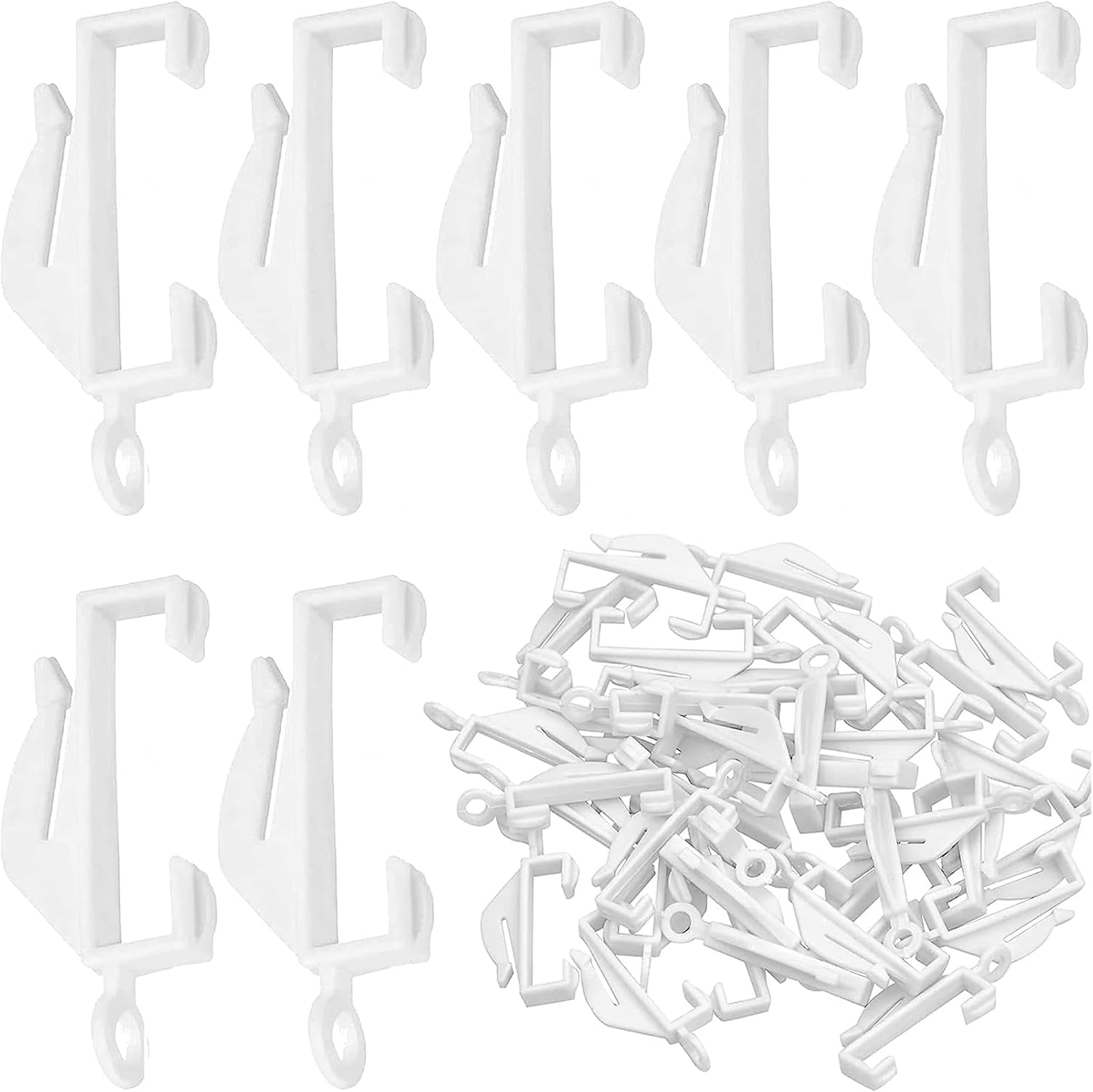 Peony Blue 40 Pack Curtain Glider Hooks with Sturdy Grip Curtain