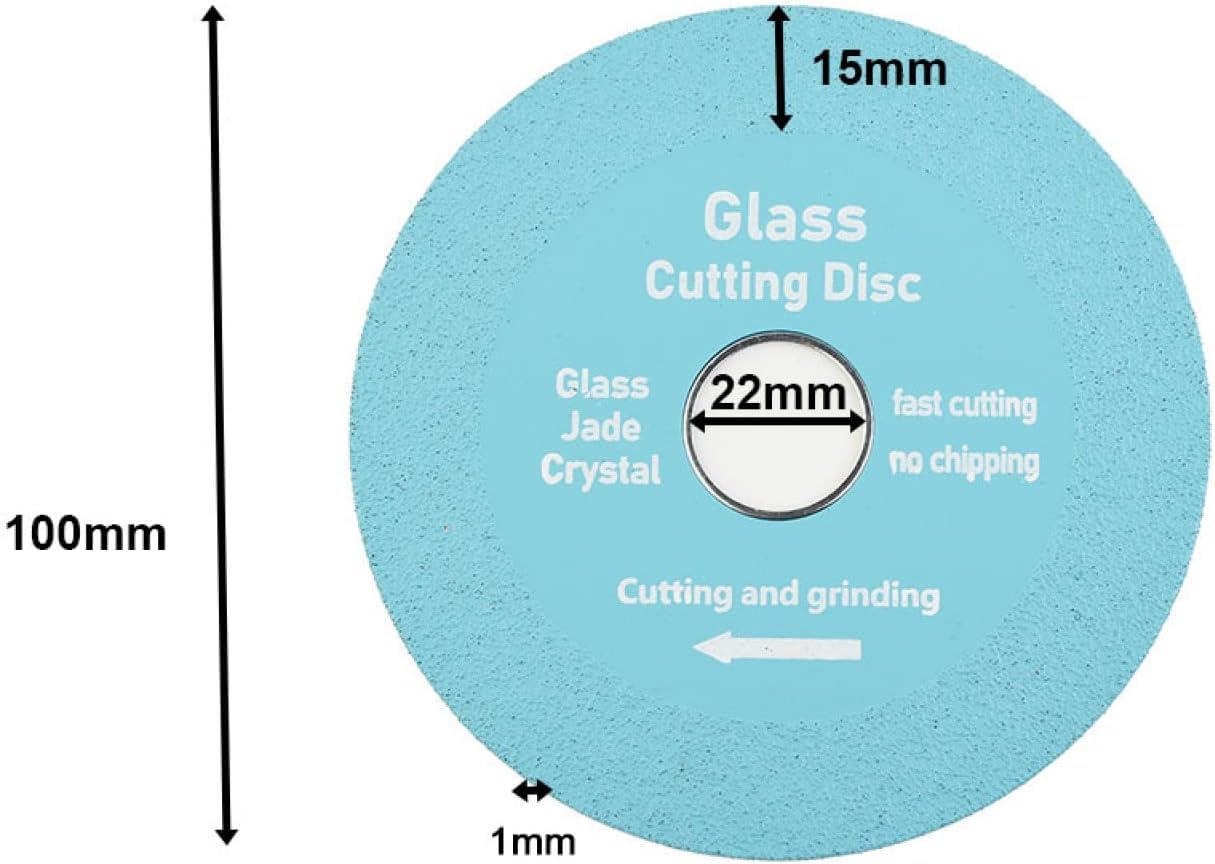 Diamentowe tarcze tnące do szlifierki kątowej， 100mm*22mm Wewnętrzny otwór Szklana tarcza tnąca Diamentowa tarcza szlifierska do polerowania, niebieska(Blu)