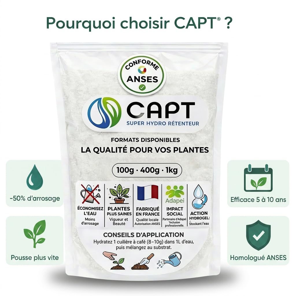 CAPT Super Hydro - Contenitore d'acqua per piante interne ed esterne, 400 grammi