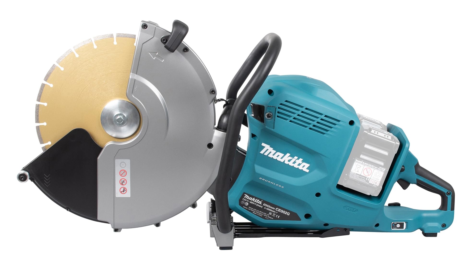 Makita CE002GZ01 Twin 40V Max (80V) Li-ion XGT Brushless 355mm Power Cutter - Batterie e caricabatterie non inclusi