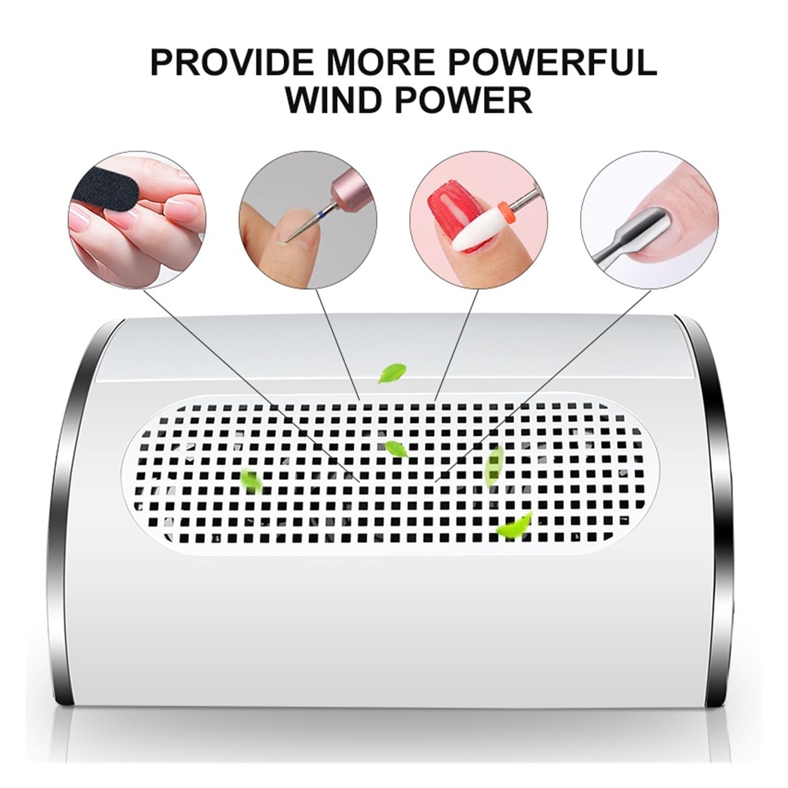 Collecteur de poussière pour ongles, Aspirateur de ventilateur collecteur de poussière d'ongles 40W, machines-outils de manucure avec filtre, outil d'art des ongles puissant pour une utilisation en sa