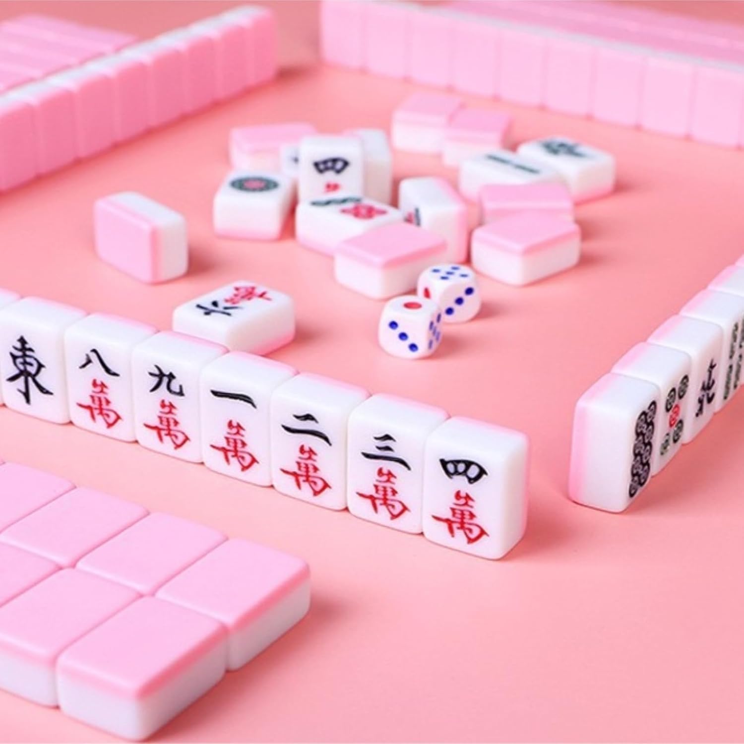 ELzEy マージャン 麻雀セット ゲームセット 144 タイル、サイコロと