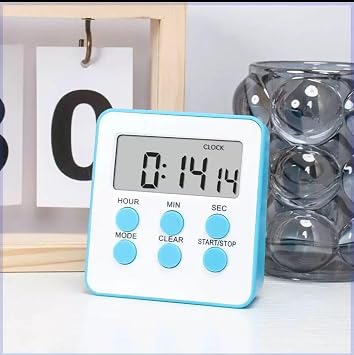 MRShopping Digital Student Exam Table Stopwatch with Alarm 24 Countdown Hours - 2 Alarm Tiers (BLUE)