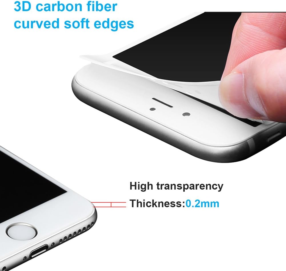 2-Pack iPhone 6 Plus 6s Plus Screen Protector, DIGITWHALE 3D Full Curve Soft Edge Tempered Glass Screen Protector Film for iPhone 6 Plus and iphone 6S Plus 5.5"-White