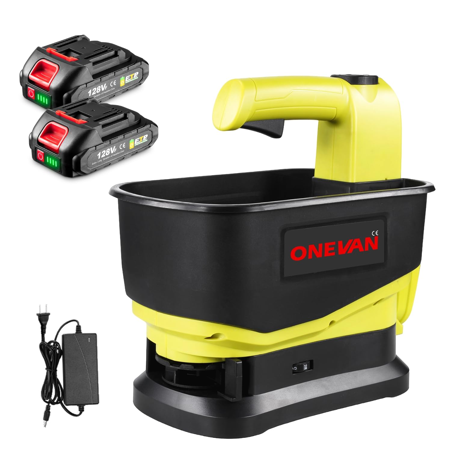 Amazon | ONEVAN 散粒機 電動 肥料散布機 充電式 散布機 コードレス