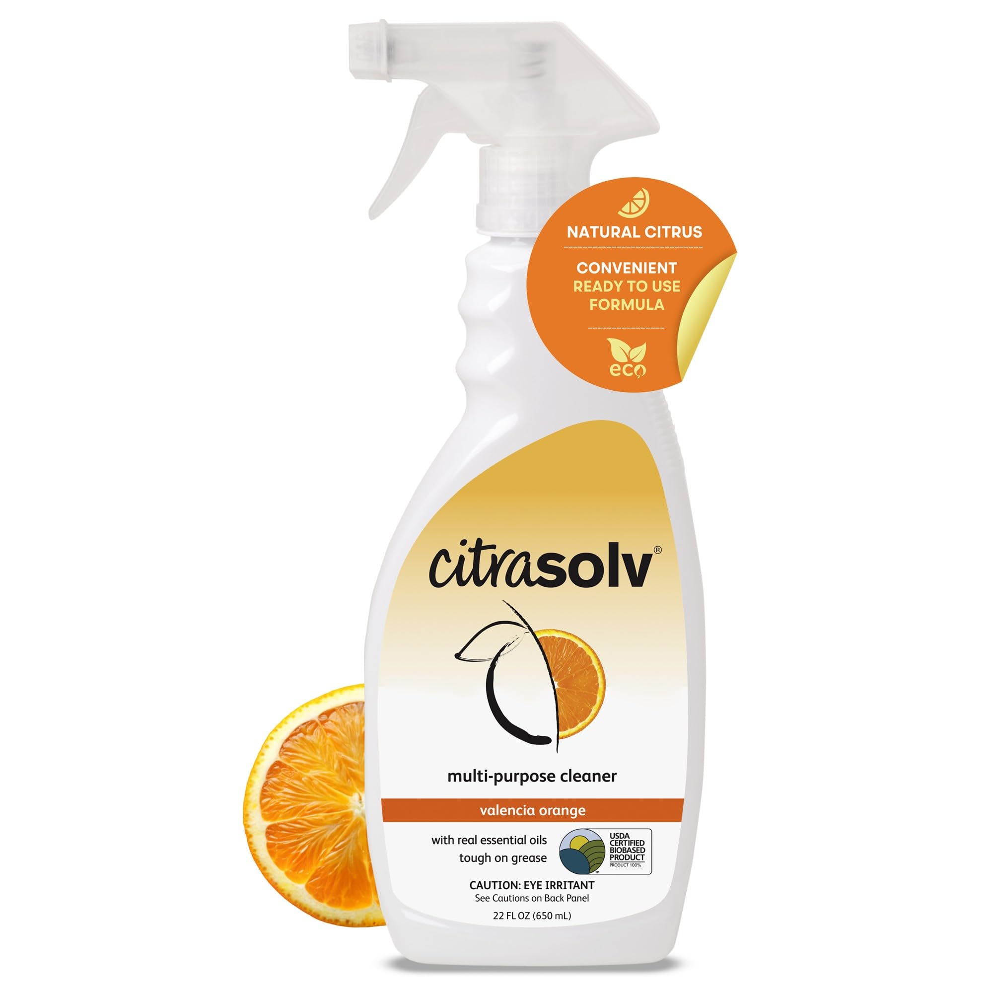 Citra Solv Multi-Purpose Spray Cleaner, Valencia Orange, 22 Ounce