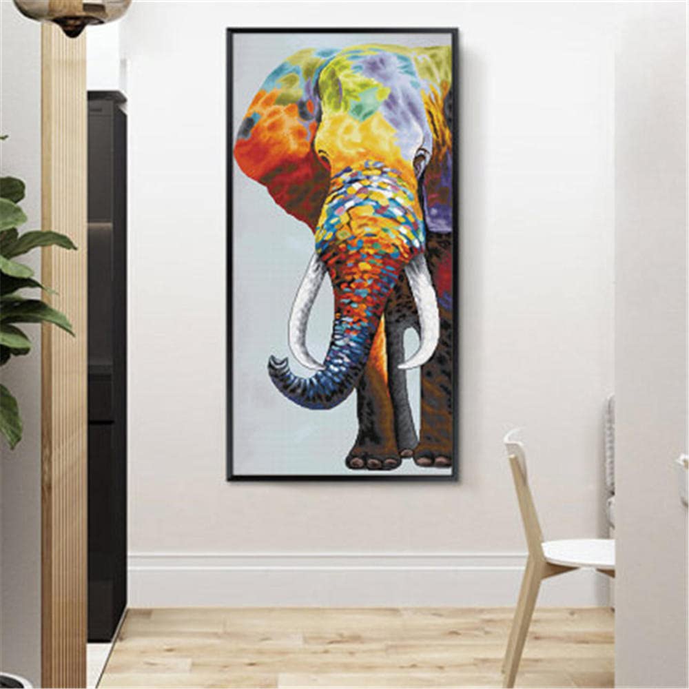 Ginfonr 5D Diamond Painting Kit Completo: Elefanti Nella Giungla - Quadro Fai-da-te Con Tela Adesiva, Strass, Penna, Vassoio (30x30cm)
