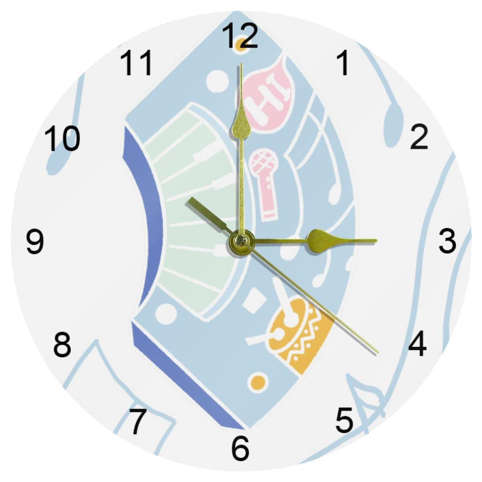 Horloge murale silencieuse note de musique 25,4 cm maison et école
