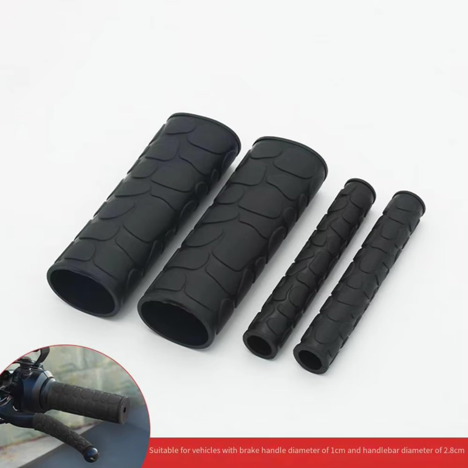 Protector Goma Antideslizante Silicona Universal Agarre Motocicleta Empuñadura motocicleta | Cubierta Universal agarre manillar moto Protector goma suave antideslizante silicona mango freno(Black)