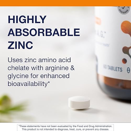 Vista 4 de Metagenics Zinc A.G. - Altamente absorbible - 20 mg de zinc - para apoyo inmunológico, salud ósea y metabolismo energético* - Arginato de zinc