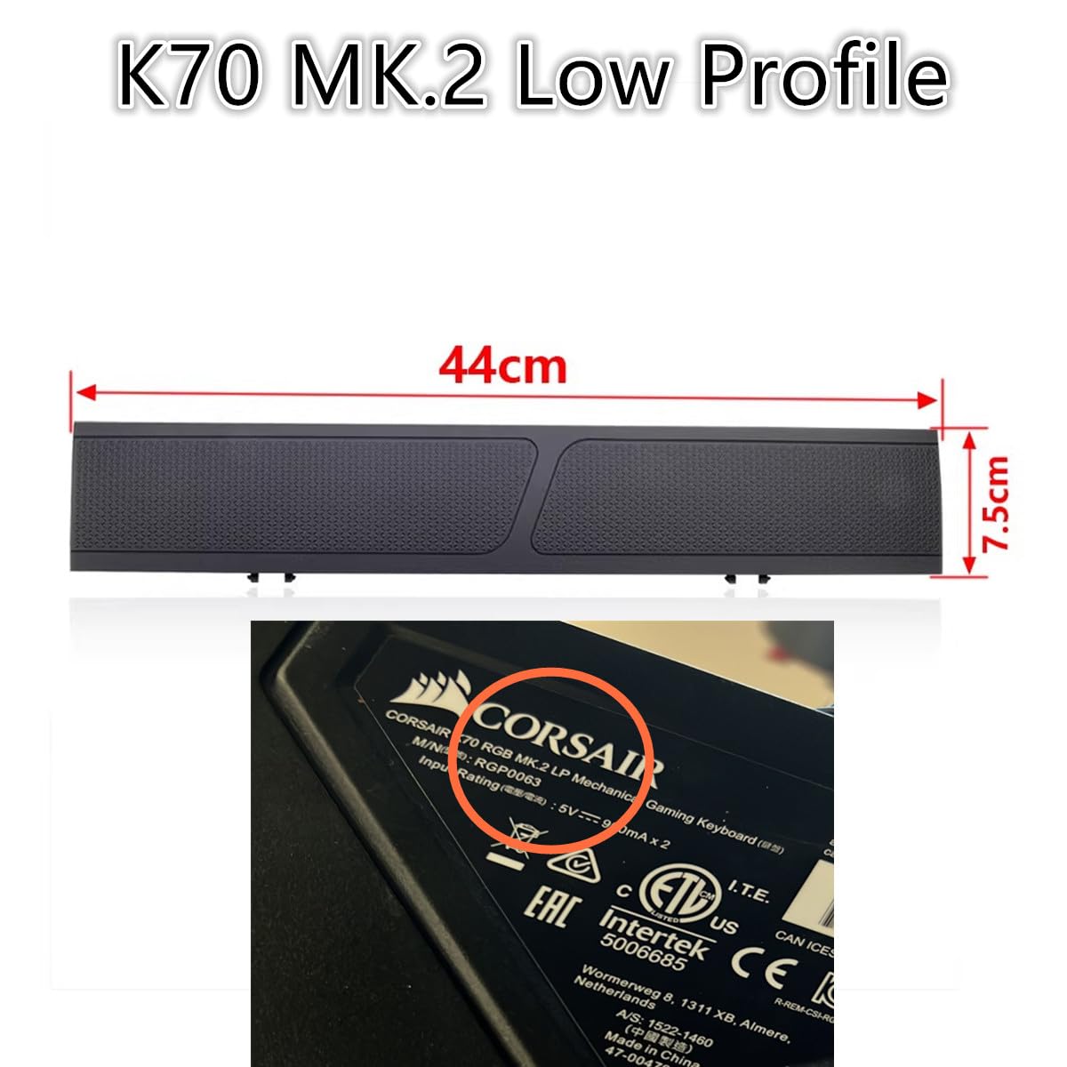 New Wrist Rest for Corsair K70 MK.2 Low Profile Keyboard Wrist Rest Pad Palm Protection (K70 MK.2 (Low Profile))