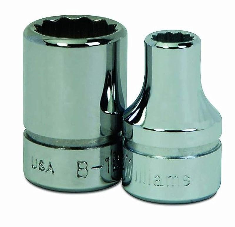 Soquete Williams B-1214 12 pontos, encaixe quadrado de 11,1 mm (7/16 pol.), perfil raso e acionamento de 9,5 mm (3/8 pol.), 1 unidade