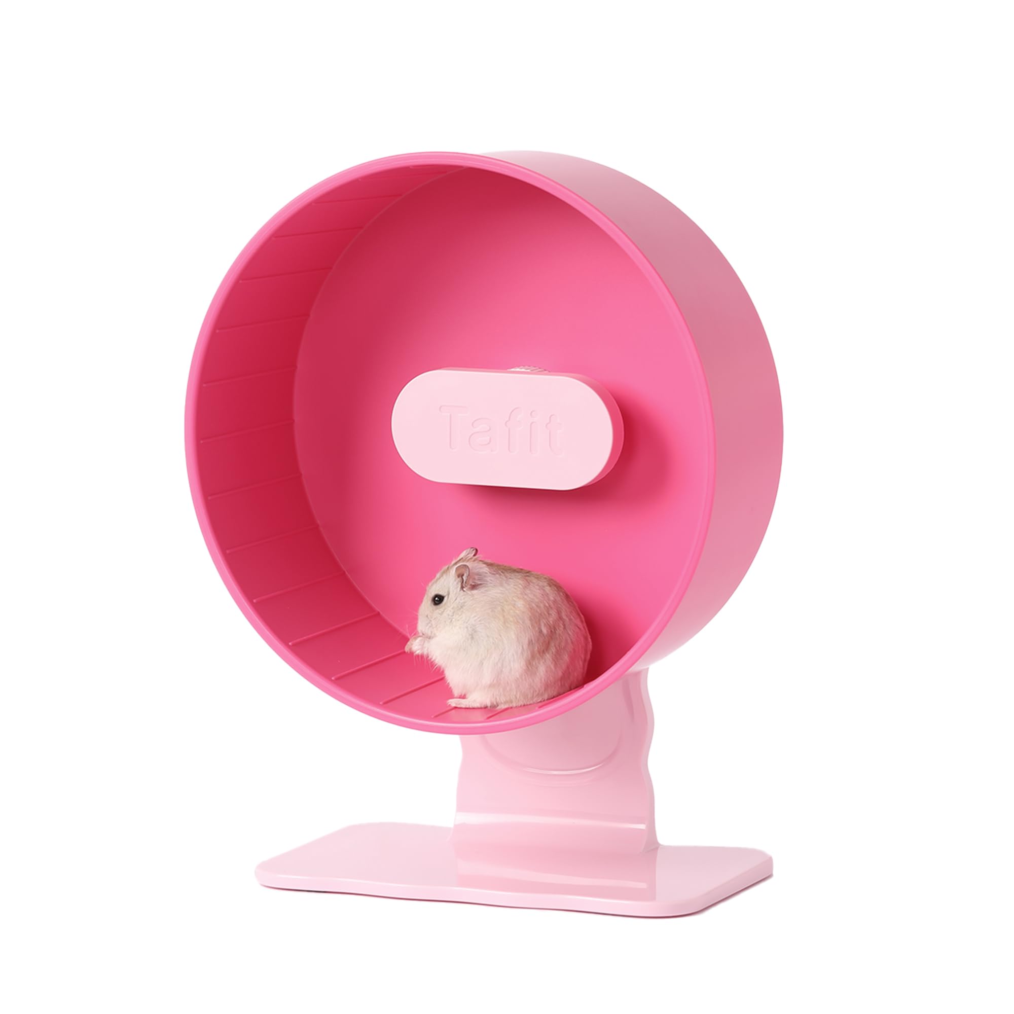 Silent Hamster Wheel 8.7 Inch Dual-Bearings Small Animals Quiet Running Exercise Wheels, Height Adjustable for Dwarf Hamsters, Gerbils, Mice, Hedgehog, or Other Small Pets,Raspberry Pink
