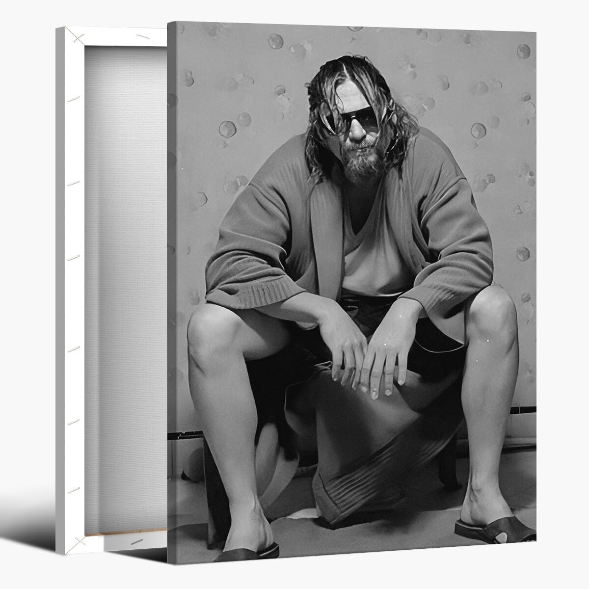 Funny Bathroom Movie Wall Art The Big Lebowski Posters Vintage Black And White Humor Bathroom Decor Canvas Prints Art The Toilets Posters For Room Aesthetic 90s Film Room Home Decoration 12x16inch Framed