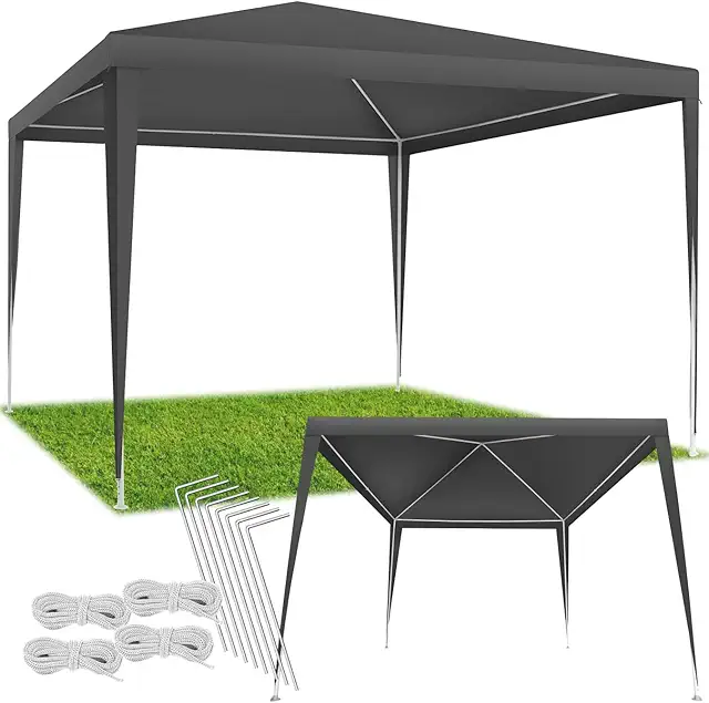 Carpa Jardín 3x3m Gris - Tenda para Jardim Resistente ao Agua com Montagem Rápida