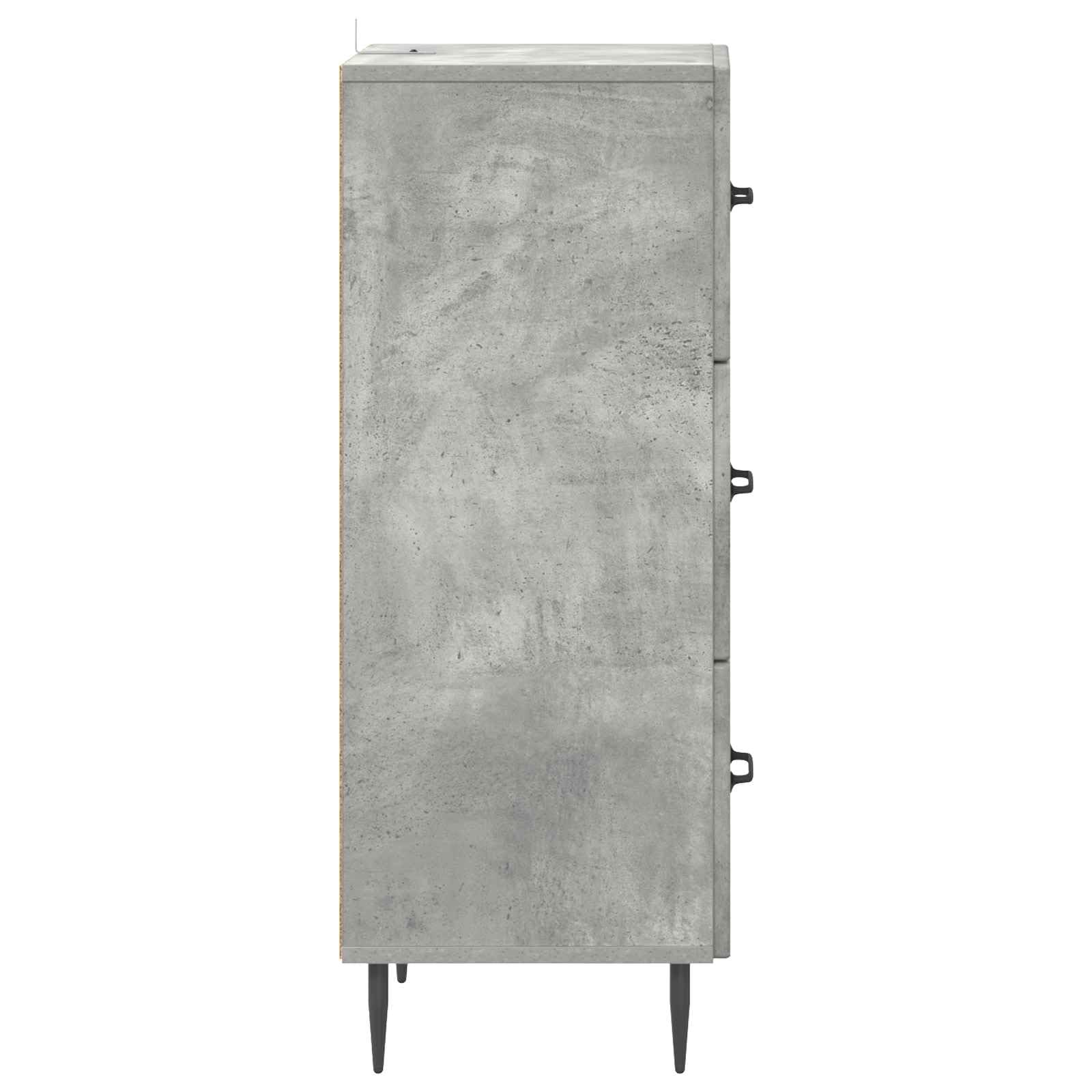 Cassettiera in legno grigio cemento, 33 x 34,5 x 89,5 cm, con 3 cassetti, ideale per soggiorno, ufficio, corridoio, soluzione di ordine, versatile e robusta cassettiera