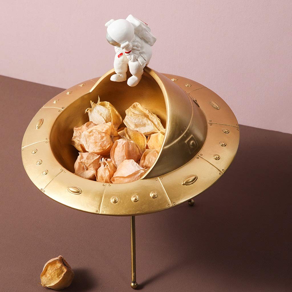 Dekoracje na biurko do wnętrz Figurki Astronauta Magazyn Resin Posągi Do Dekoracji Kosmonauta Rzeźba Desktop Przechowywania Talizmowa Stash Box Statua Przechowywanie Przechowywania Home Decor Dekoracj