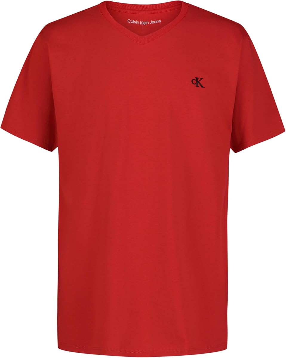 Camiseta de manga corta con cuello en V para niño, suave, cómoda y relajada