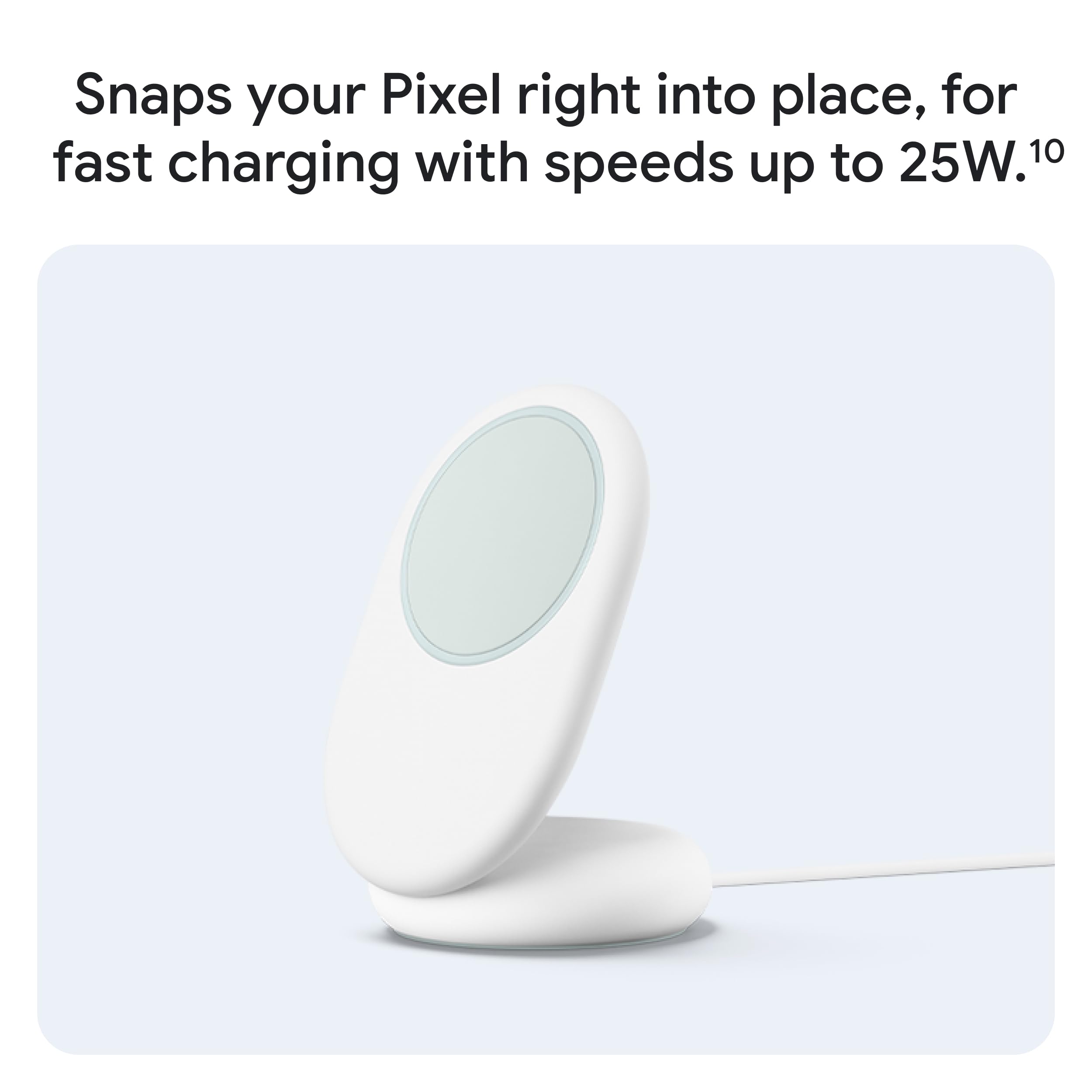 Google Pixelsnap-Ladegerät mit Standhalterung – Kabelloses 25-W-Qi2-Ladegerät und Standhalterung (Made by Google)