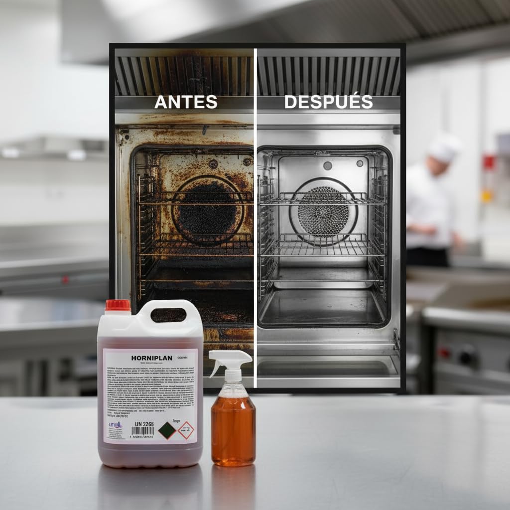 BALSAT Horniplan Desengrasante Profesional para Planchas y Hornos, Elimina Grasa y Residuos de Alimentos, 5L