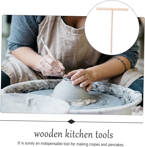 Miniatura 3 de Cabilock Juego de herramientas de cocina de 2 piezas de distribuidor de masa de madera para crepé y panqueques