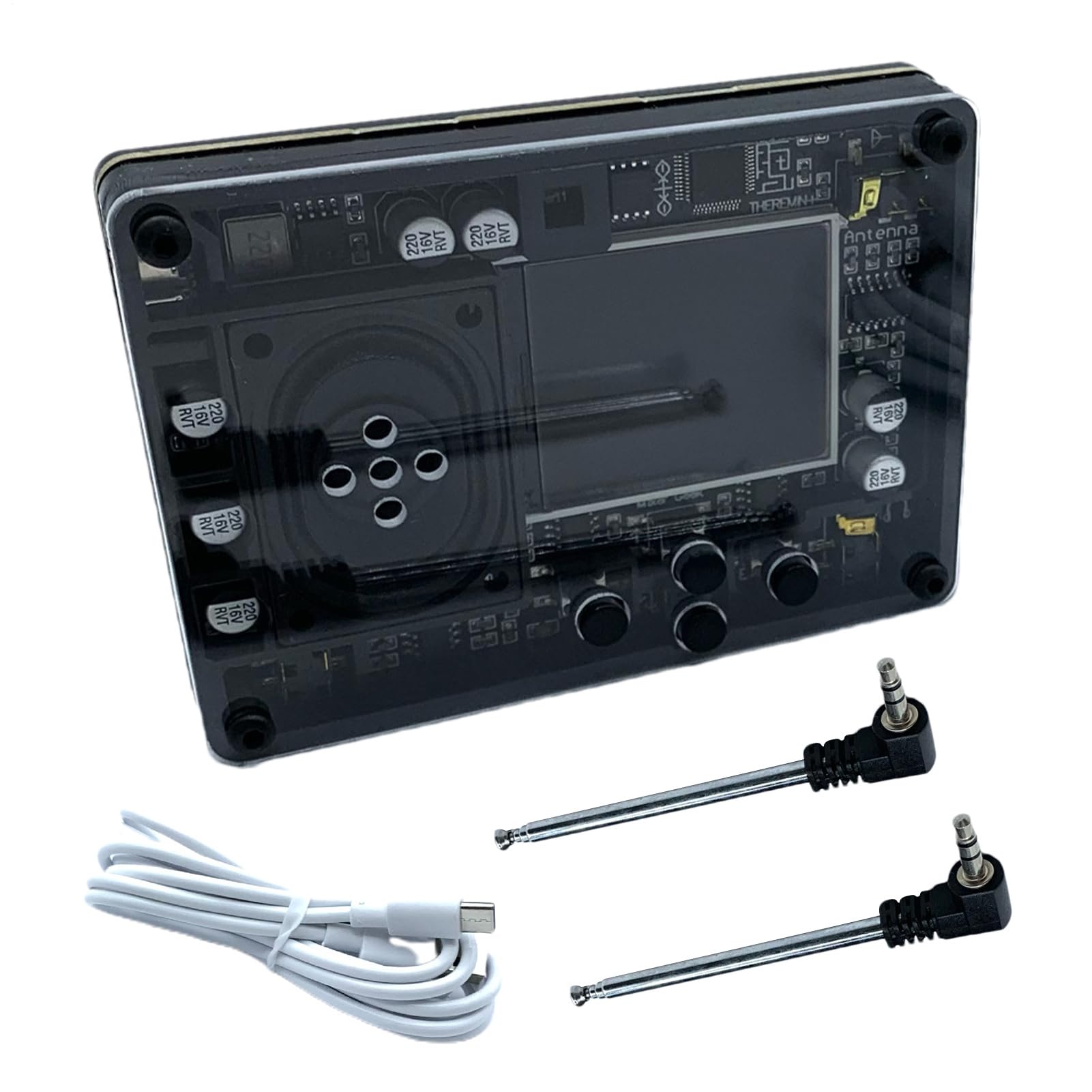Theremin Musical Instrument: pantalla OLED Smallectronic Music Device, Retro Style Creative Sound Synthesizer, teclado portátil de múltiples | Único para la actuación en el escenario del estudio