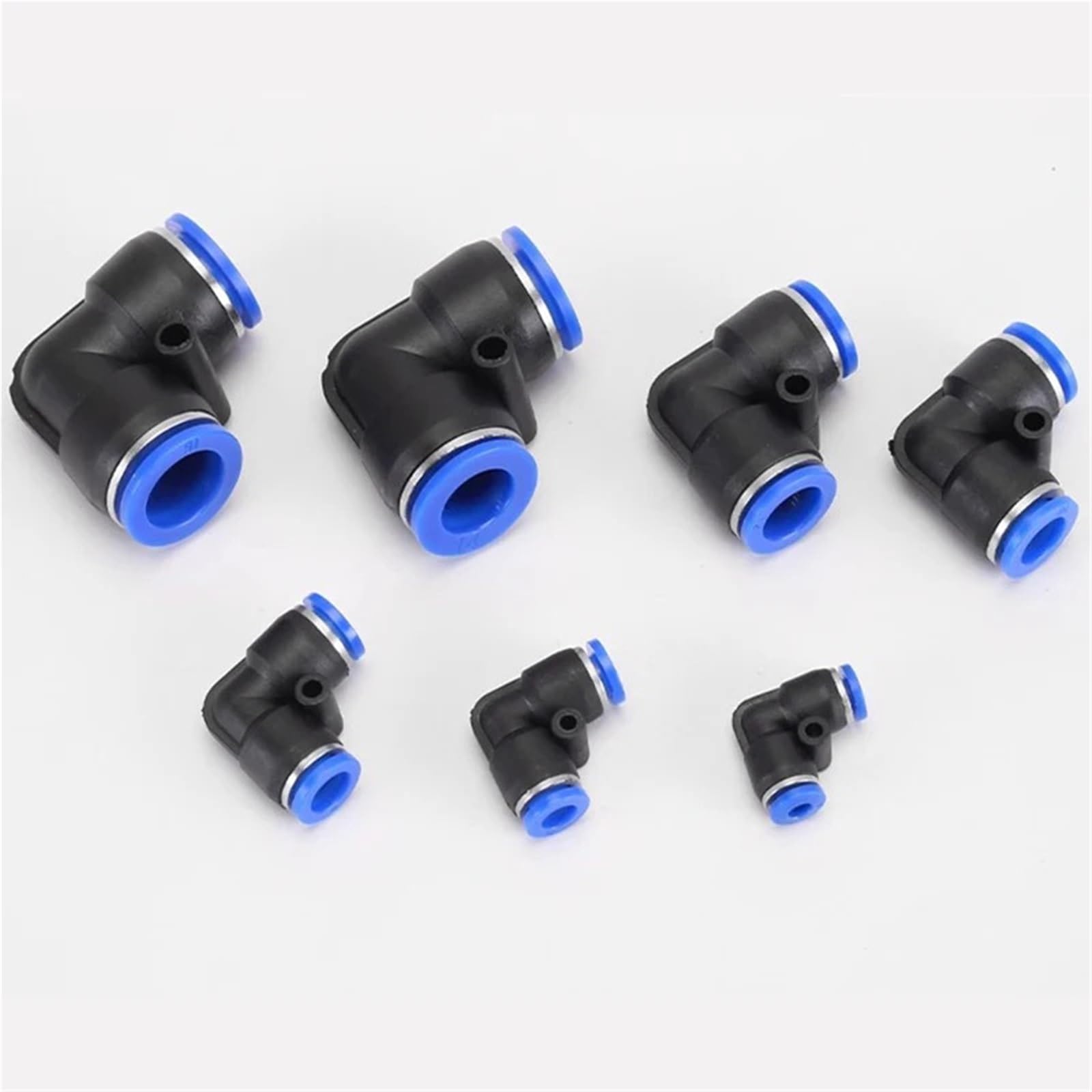 20 piezas de accesorios neumáticos PV 4 6 8 10 12 mm OD L tipo tubo de velocidad de flujo de plástico codo de grado rápido conectores de aire(PV-12)