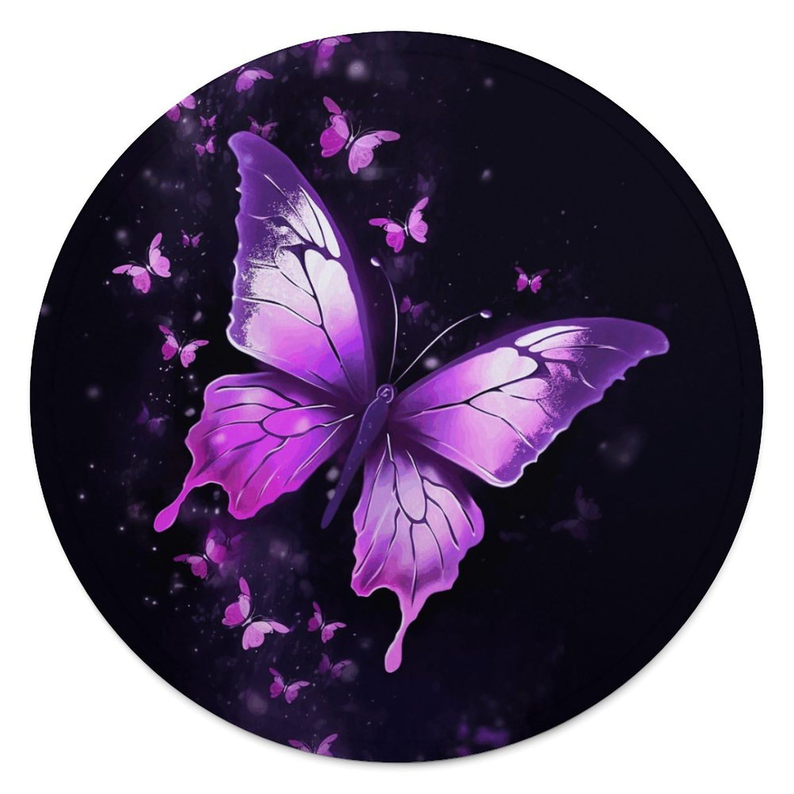 Couverture ronde violette de 152 cm ultra douce pour yoga et salon