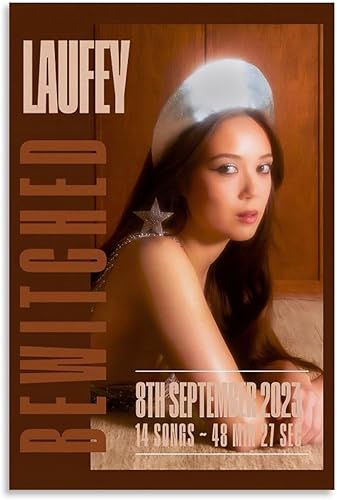 Laufey - Póster de arte en lienzo con portada de álbum embrujado, decoración para colgar en la pared para pasillos familiares modernos, 12 x 18