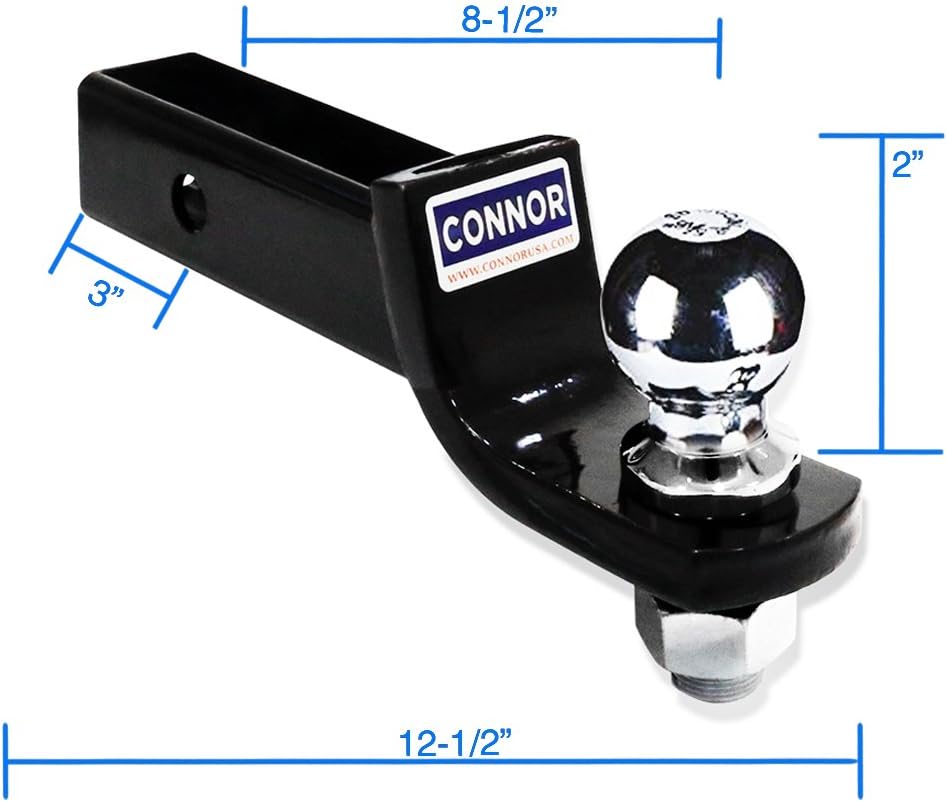 Connor Trailer Hitch - 2" Ball Mount with 1-7/8 Inch Hitch Ball (GTW-2000 lb.) , 1623200 Ball Hitch