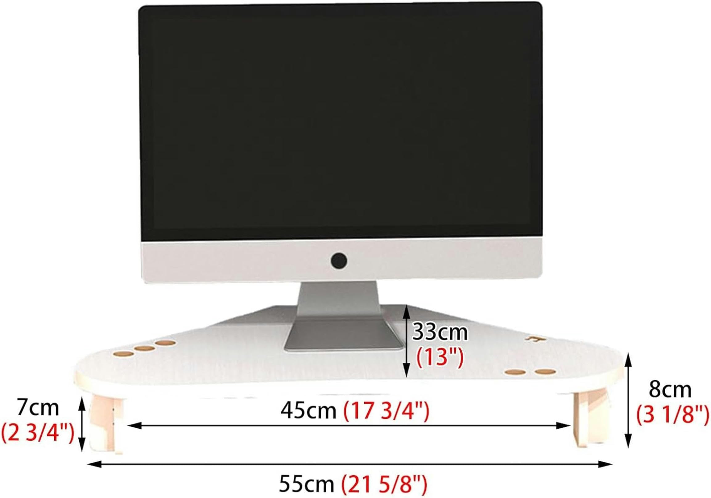 Supporto angolare per monitor portatile, supporto per ufficio, con portapenne, salvaspazio, mensola angolare per scrivania, supporto per monitor per computer TV, bianco, supporti per computer