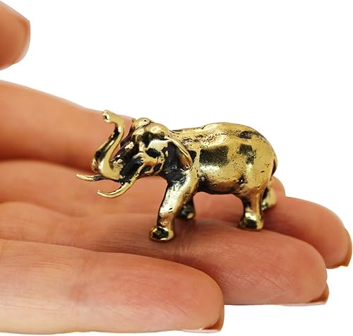 Miniatura 6 de Estatuilla de elefante de latón Feng Shui Lucky Miniature Art Hecho a mano