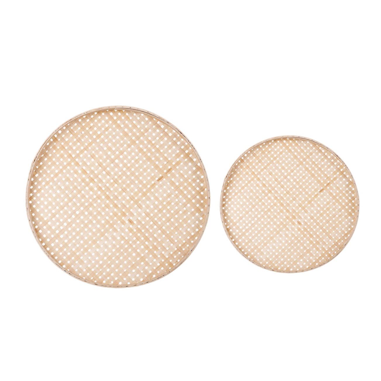 Tamiz de secado de bambú PRETYZOOM con 2 cestas tejidas de cocina para frutas y verduras